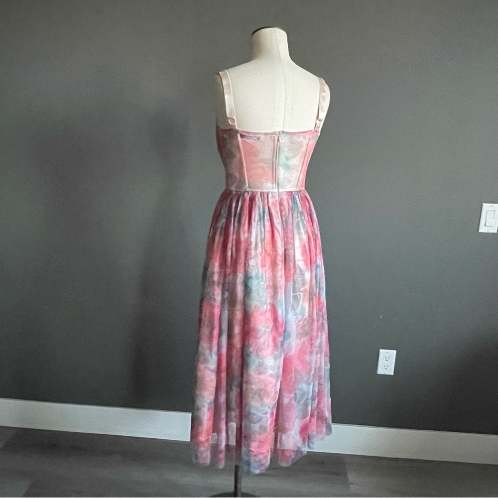Bella Barnett Floral Mesh Bustier Fairy Dress Romantic Sheer Zimmermann-Inspired - Picture 5 of 8